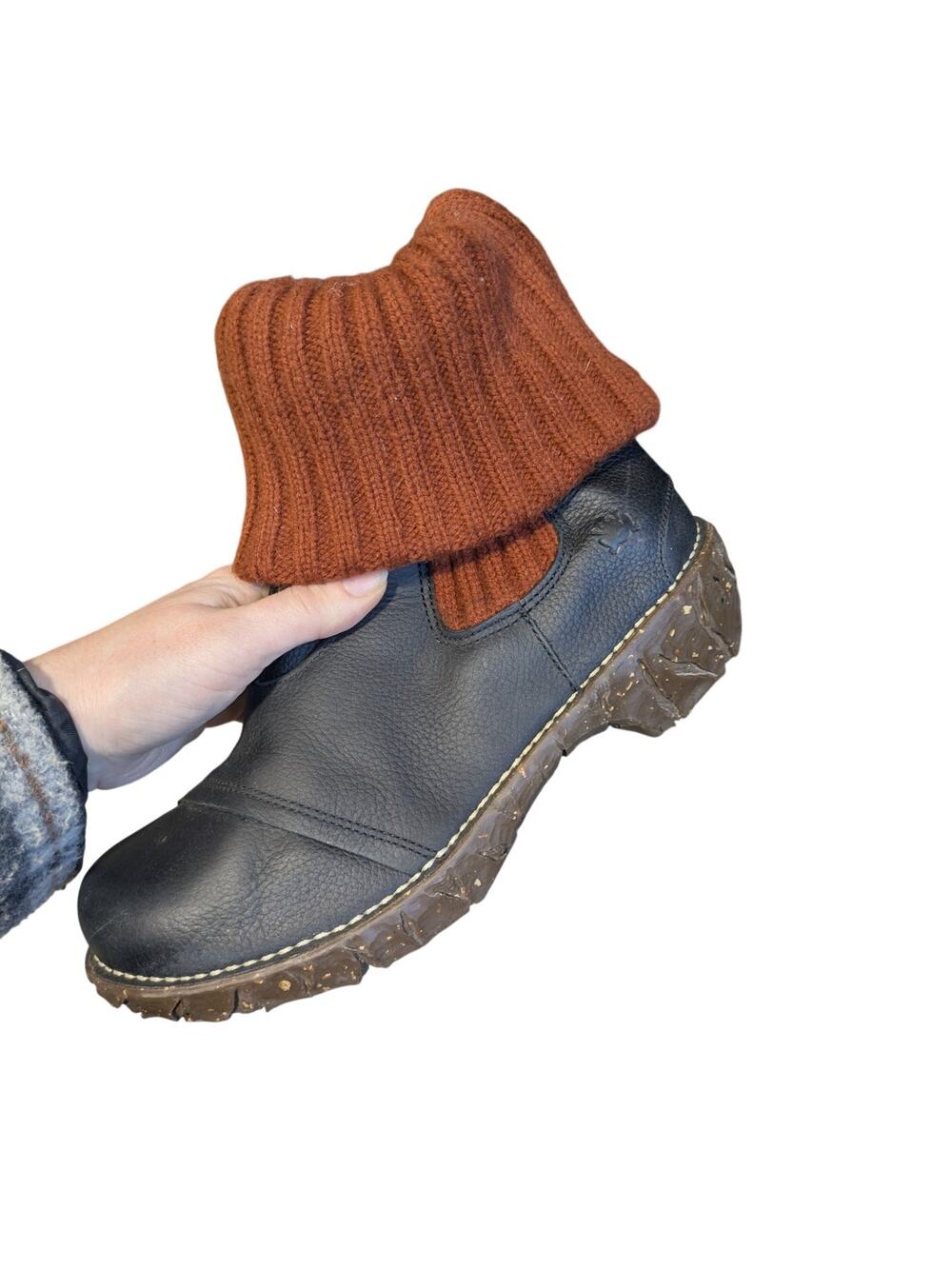 El Naturalista Yggdrasil Boots Leather Knit  Size 9